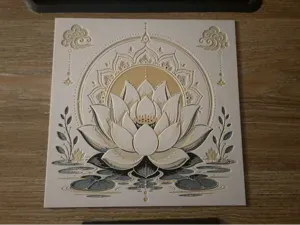 Sacred Lotus Mandala - Elegant HueForge Wall Art