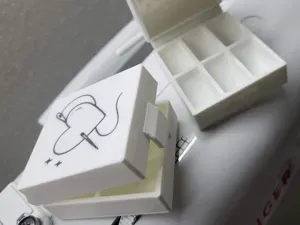 Print-in-place box for 6 sewing machine bobbins