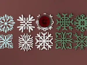 Snowflake Coaster Set. 10 unique Christmas Coaster