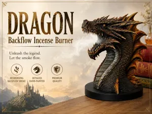 Dragon Backflow Incense Burner & Dragon Bust