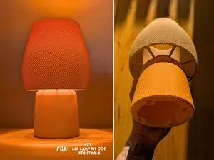 Schlichte Lampe mit Korbstruktur