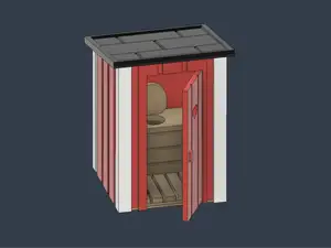 Outhouse, toilet, "Plumpsklo" H0 1:87