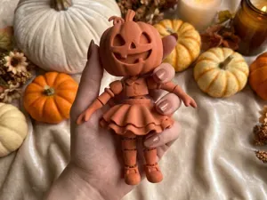 Articulated Halloween Pumpkin Girl Fidget Toy