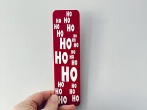 Christmas Ho Ho Ho Festive Red and White Bookmark