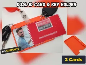 Dual ID Card & Key Holder - Lanyard Badge Clip