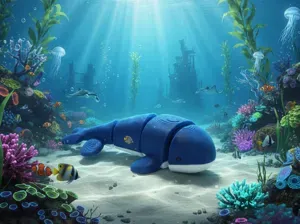 Articulated Whale Toy - Flexi Whale Fidget Toy