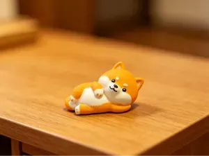躺平小柴犬可爱小狗摆件