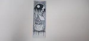 Cozy Cabin Snowy Forest Bookmark