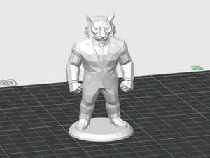 Tiger - Animals in suits - lowpoly style figurine