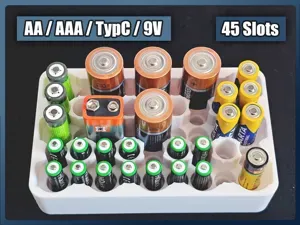 AA / AAA / TypC / 9V Battery Organizer / Container / Storage