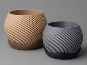 Swirl Planter with Drainage & Drip Tray