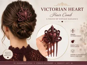 Victorian Heart Hair Comb