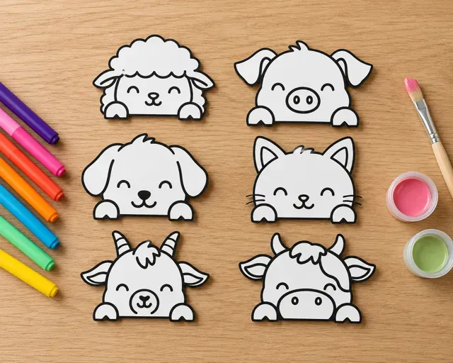 Cute peekaboo farm coloring craft pack — Image 2 of 3