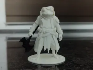 Rogue Kermit Miniature with an Axe