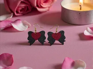 Heart bow v2 earrings