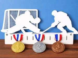 Ice Hockey Medal Holder – Goalie Silhouette