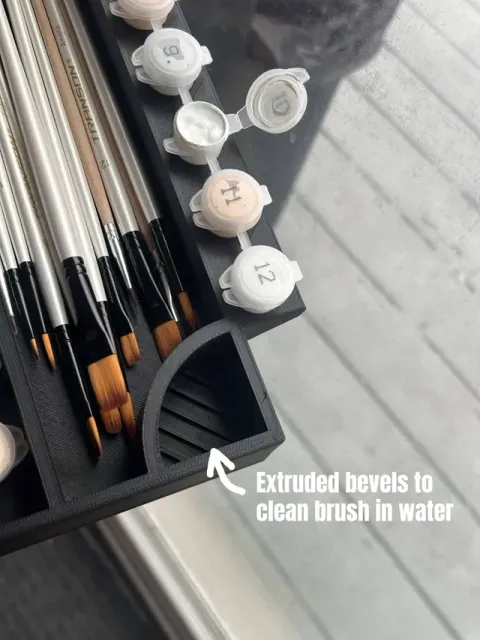Painting Tray w/ Paint Holder, Brush Holder — Image 4 of 5
