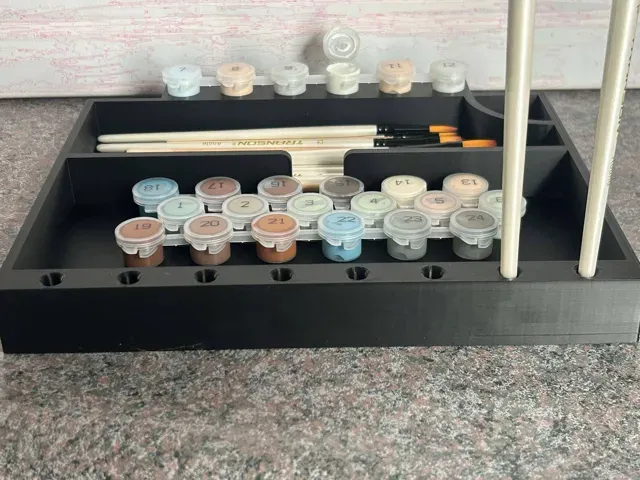 Painting Tray w/ Paint Holder, Brush Holder — Image 2 of 5