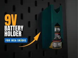 9V Battery Holder for IKEA SKÅDIS Pegboard