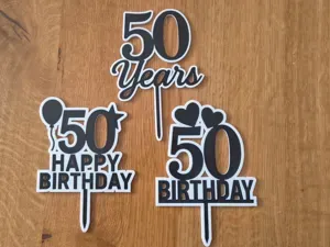 50th Birthday Cake Topper Set – Party Decor