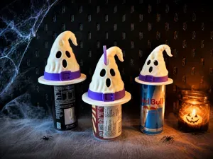 Ghost Witch Hat Can Topper Slim & Standard Cans