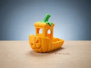 Pumpkin Benchy – Spooky Jack-o'-Lantern 3D Benchy