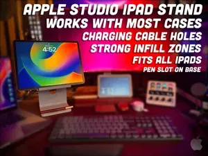 Apple Studio - iPad Stand - Works with Cases - Pen