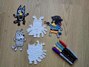Bluey Halloween Party DIY Coloring Pack