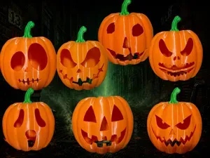 Nightmare Display Pumpkins - 8 Jack-O'-Lanterns