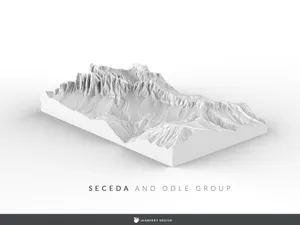 Seceda and Odle Group - Italian Dolomites Model 