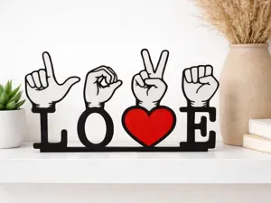 LOVE decoration, sign language