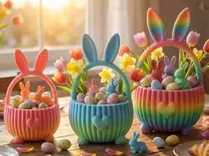 Ribbed Bunny Easter Basket (3 Sizes)
