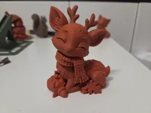 Cozy Autumn Fawn with Scarf | Cute Fall Deer