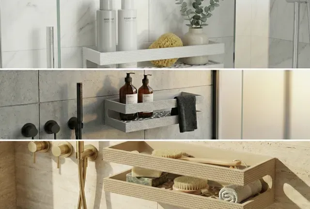 Modern Textured Tier Shower Shelf & Organizer — Фото 5 из 8