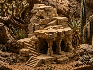 Sandstone Desert City Ruins - Terrarium & Aquarium