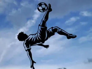 Bicycle Kick Soccer Player Wall Art Decor
