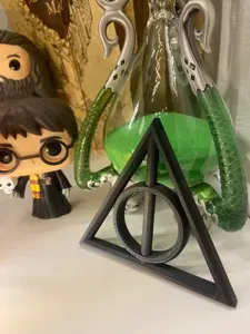 Deathly Hallows Symbol with rotating Ring -> Print in Place <- Harry Potter