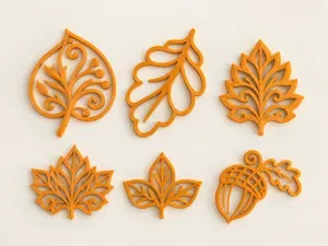 Woodland Autumn Leaves & Acorn – 6-Piece Decor