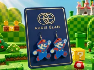 Italian Mario Jump Plumber Earrings