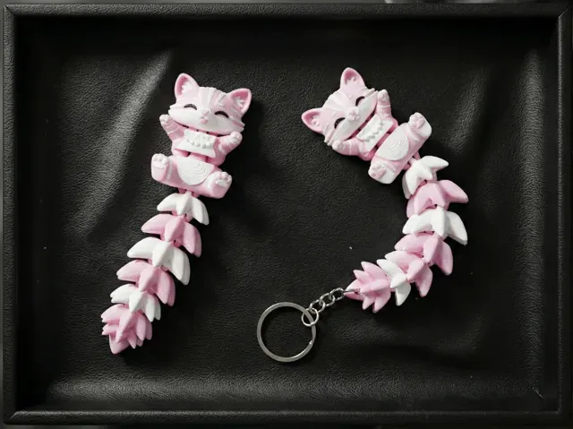 Fluffy Tail Cute Flexi Cat Toy / Keychain — Фото 7 из 8