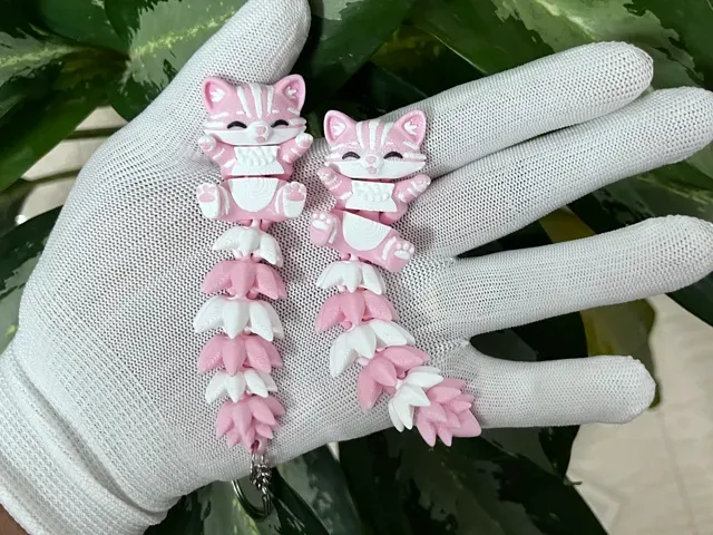Fluffy Tail Cute Flexi Cat Toy / Keychain — Фото 8 из 8