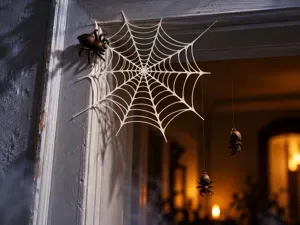 Halloween Spider Web & Spider – Door & Wall Decor