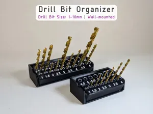 Drill Bit Organizer (1mm - 10mm) | Wall-mounted