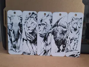 Set 1 African Animal Bookmarks set of 5
