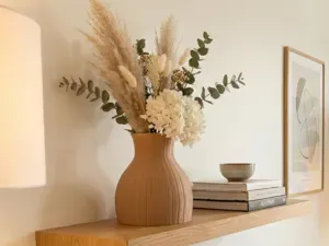 Wood Plank Texture Vase Modern Scandinavian Decor