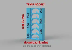 PETG temp tower 25 min, 235 - 260°C