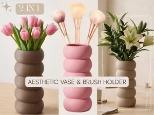 100% Waterproof Bubble Vase & Brush Organizer ♡