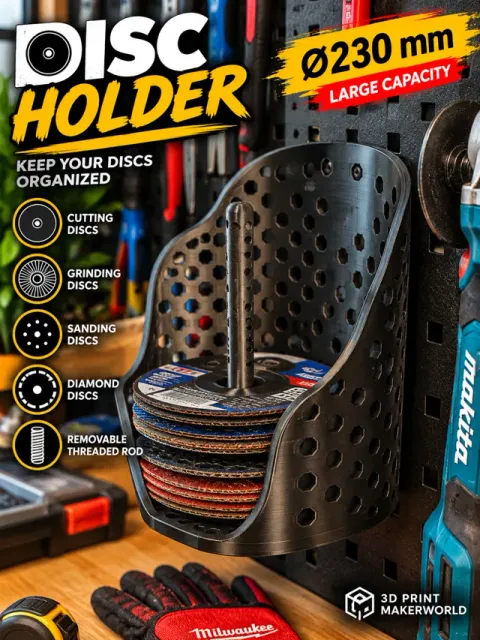 230mm Grinder Disc Holder – Wall Mounted Organizer — Фото 2 из 9