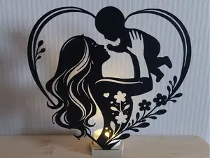 Mutter mit Kind LED Teelicht