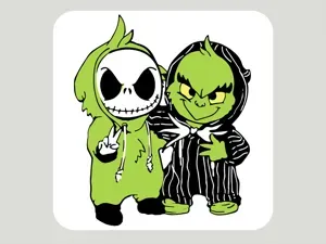Grinch & Jack Skellington Cosplay Buddies Coaster